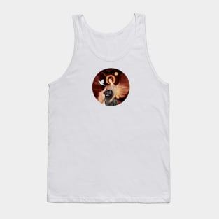 Famous Art Angel Adapted to Feature a Newfoundland - Rainbow Bridge Design Tank Top